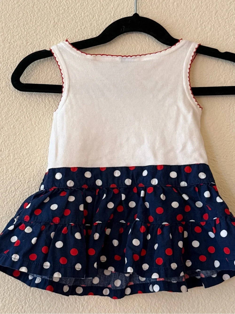Disney Minnie 'Little Miss Firecracker' Red White & Navy Polka Dot Dress